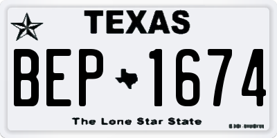 TX license plate BEP1674
