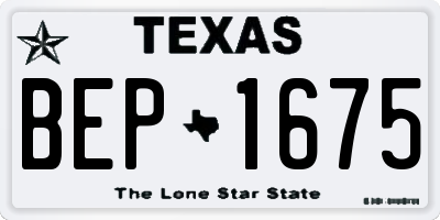 TX license plate BEP1675
