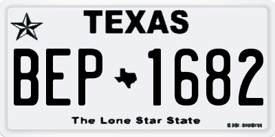 TX license plate BEP1682
