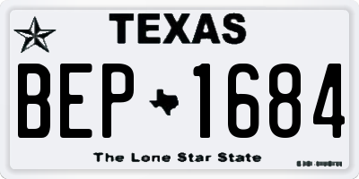 TX license plate BEP1684