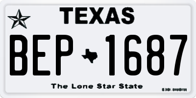 TX license plate BEP1687
