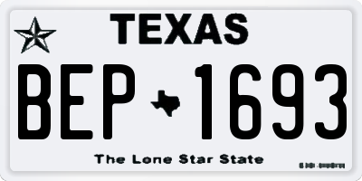 TX license plate BEP1693