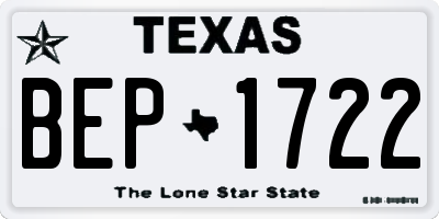 TX license plate BEP1722