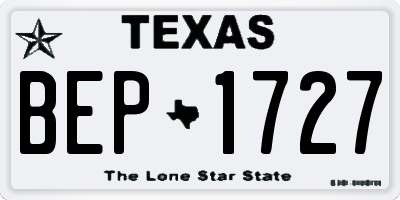 TX license plate BEP1727