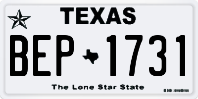 TX license plate BEP1731