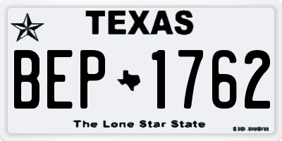TX license plate BEP1762