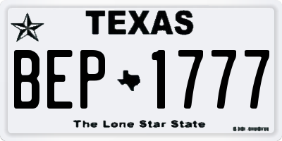 TX license plate BEP1777