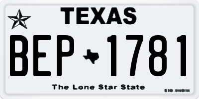 TX license plate BEP1781