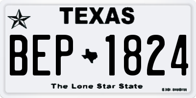 TX license plate BEP1824