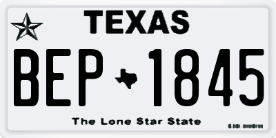 TX license plate BEP1845