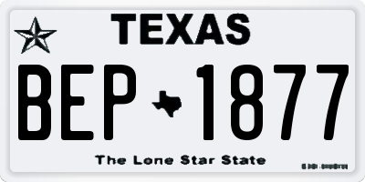 TX license plate BEP1877
