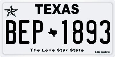 TX license plate BEP1893