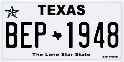 TX license plate BEP1948