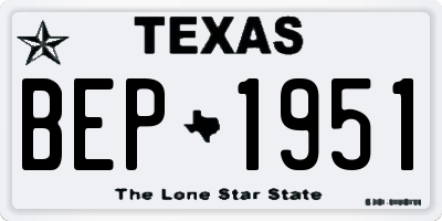 TX license plate BEP1951