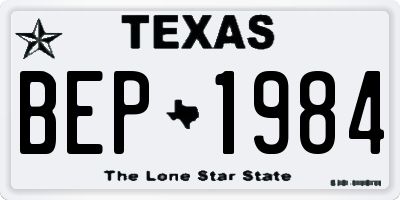 TX license plate BEP1984