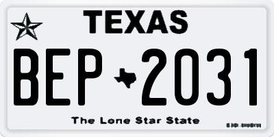 TX license plate BEP2031