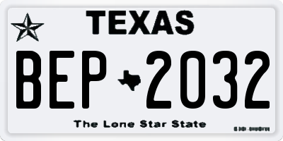TX license plate BEP2032