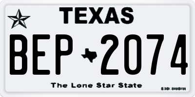TX license plate BEP2074