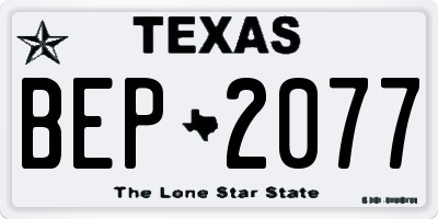 TX license plate BEP2077