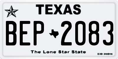 TX license plate BEP2083