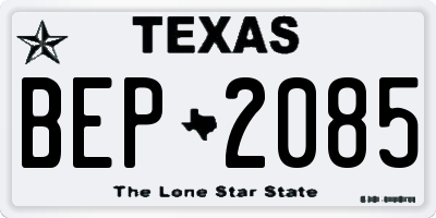 TX license plate BEP2085