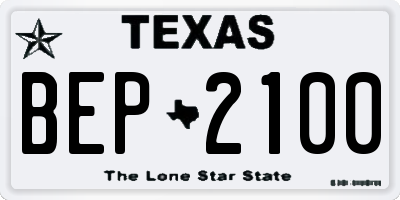 TX license plate BEP2100