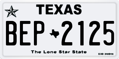 TX license plate BEP2125