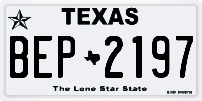TX license plate BEP2197