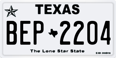 TX license plate BEP2204