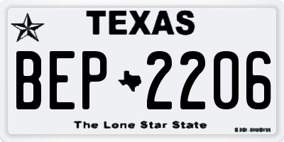TX license plate BEP2206