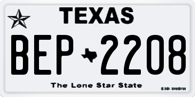 TX license plate BEP2208
