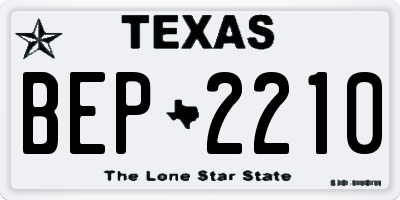 TX license plate BEP2210