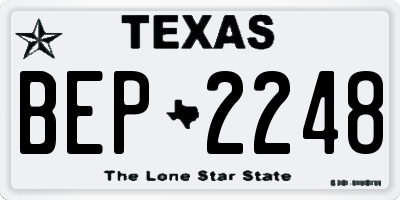 TX license plate BEP2248
