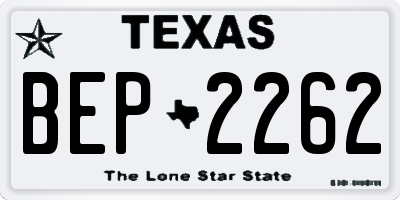 TX license plate BEP2262