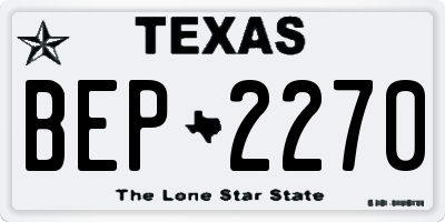 TX license plate BEP2270