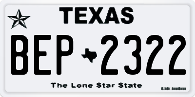 TX license plate BEP2322