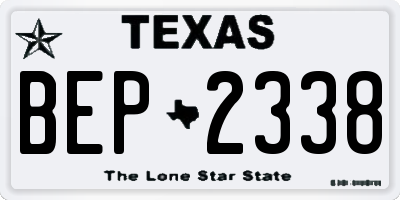 TX license plate BEP2338