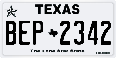 TX license plate BEP2342