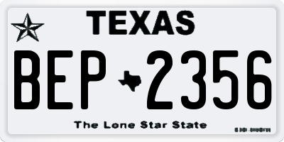 TX license plate BEP2356