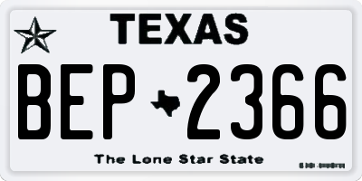 TX license plate BEP2366
