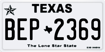 TX license plate BEP2369