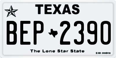 TX license plate BEP2390