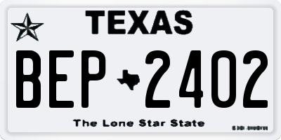 TX license plate BEP2402