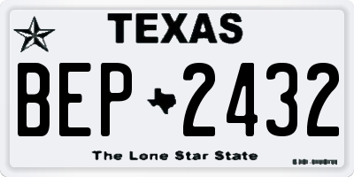 TX license plate BEP2432