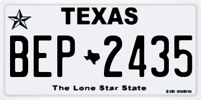 TX license plate BEP2435