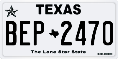 TX license plate BEP2470