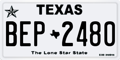 TX license plate BEP2480