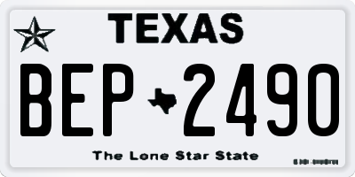 TX license plate BEP2490