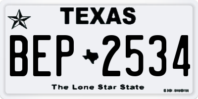 TX license plate BEP2534