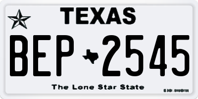 TX license plate BEP2545